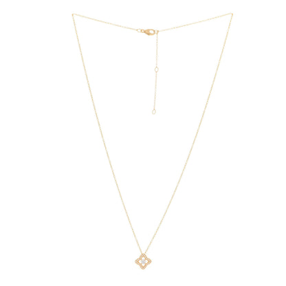 David Yurman 18K Yellow Gold Diamond Venetian Quatrefoil Pendant Necklace 3 of 5