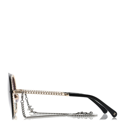 Chanel Round Chain Sunglasses 4245 Gold 3 of 8