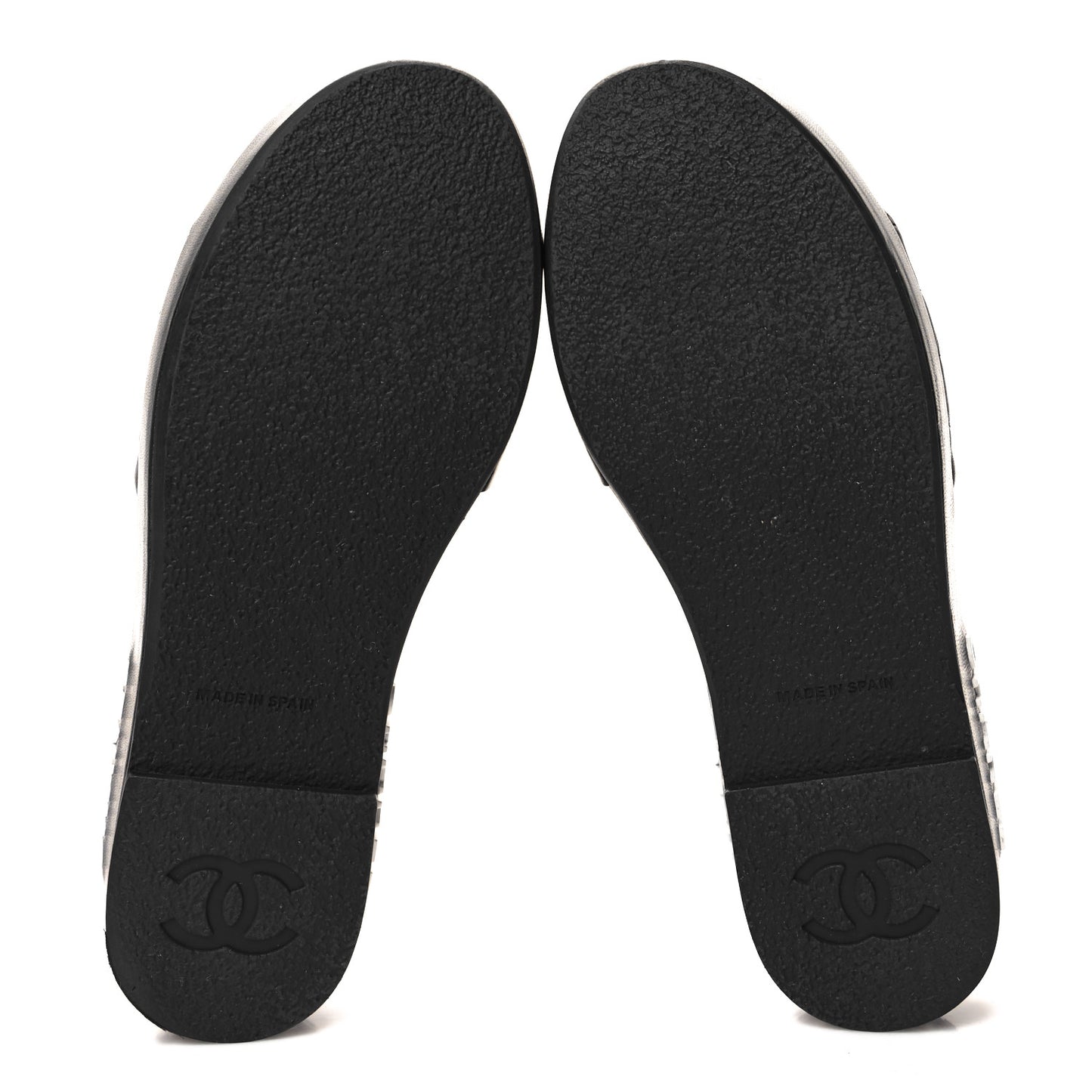Lambskin Quilted CC Espadrille Slip On Sandals 36 Black