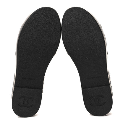 Chanel Lambskin Quilted CC Espadrille Slip On Sandals 36 Black 5 of 9