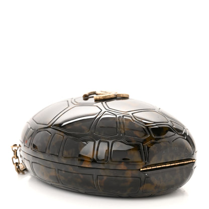 Chanel Plexiglass Tortoise Shell CC Round Minaudiere Clutch 4 of 10