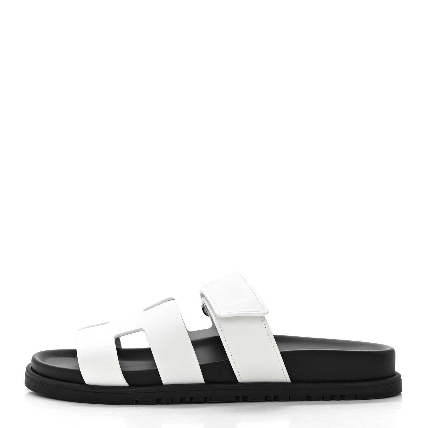 Hermes Calfskin Womens Chypre Sandals 36.5 White 1 of 9