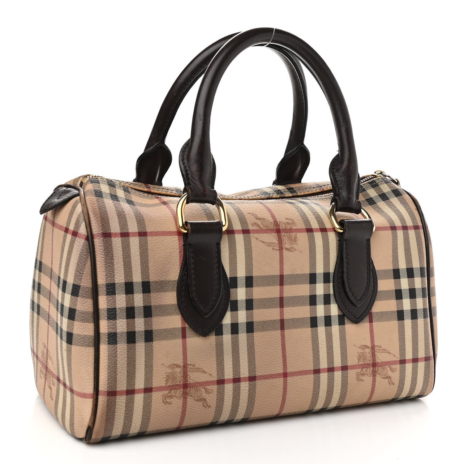 Burberry Haymarket Check Small Chester Bowling Bag Chocolate 3 of 22