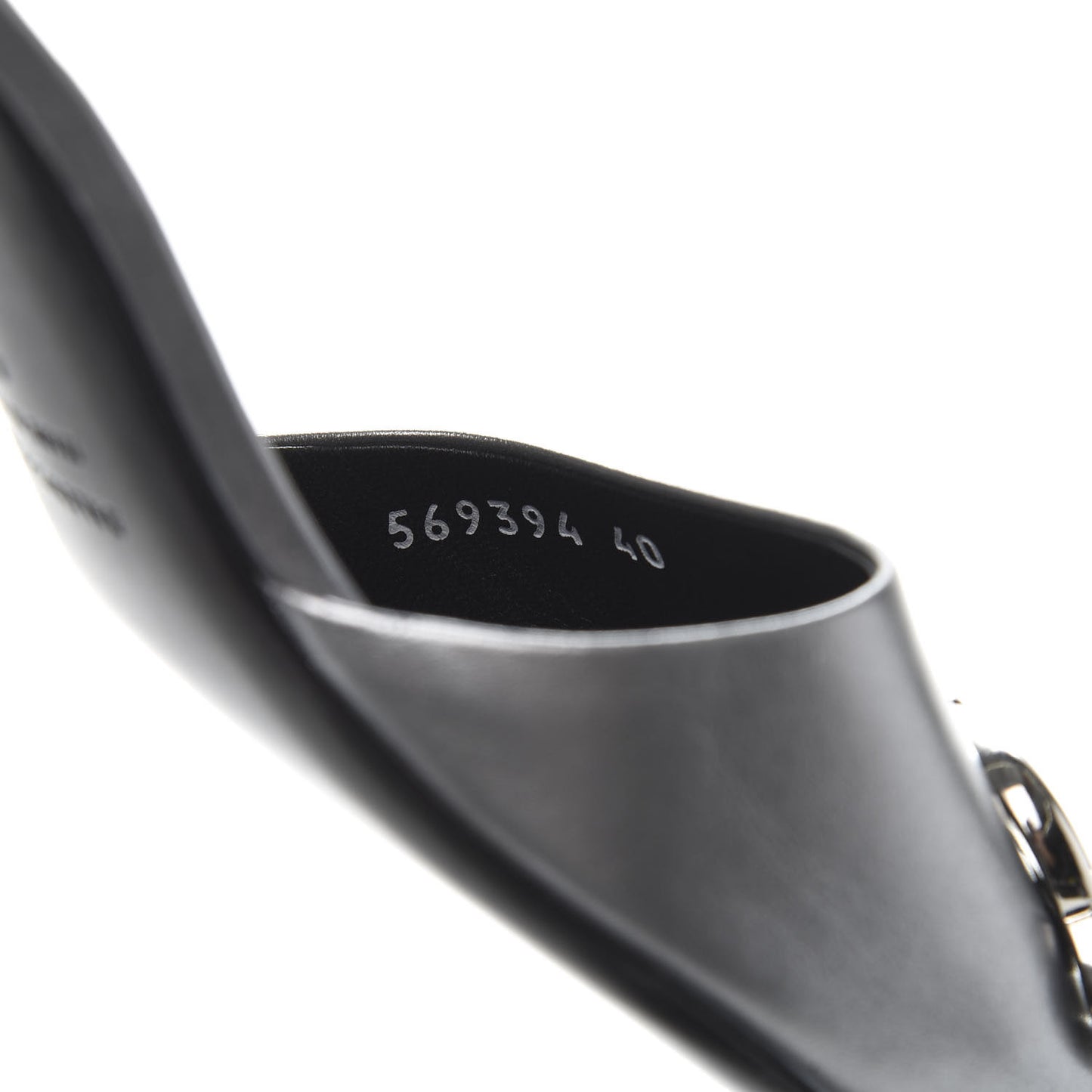 Calfskin BB Pointy Toe Mule 40 Gray