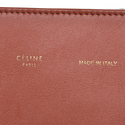 Celine Shiny Smooth Calfskin Zebra Printed Calf Hair Small Twisted Cabas Chalk Brick 8 of 12