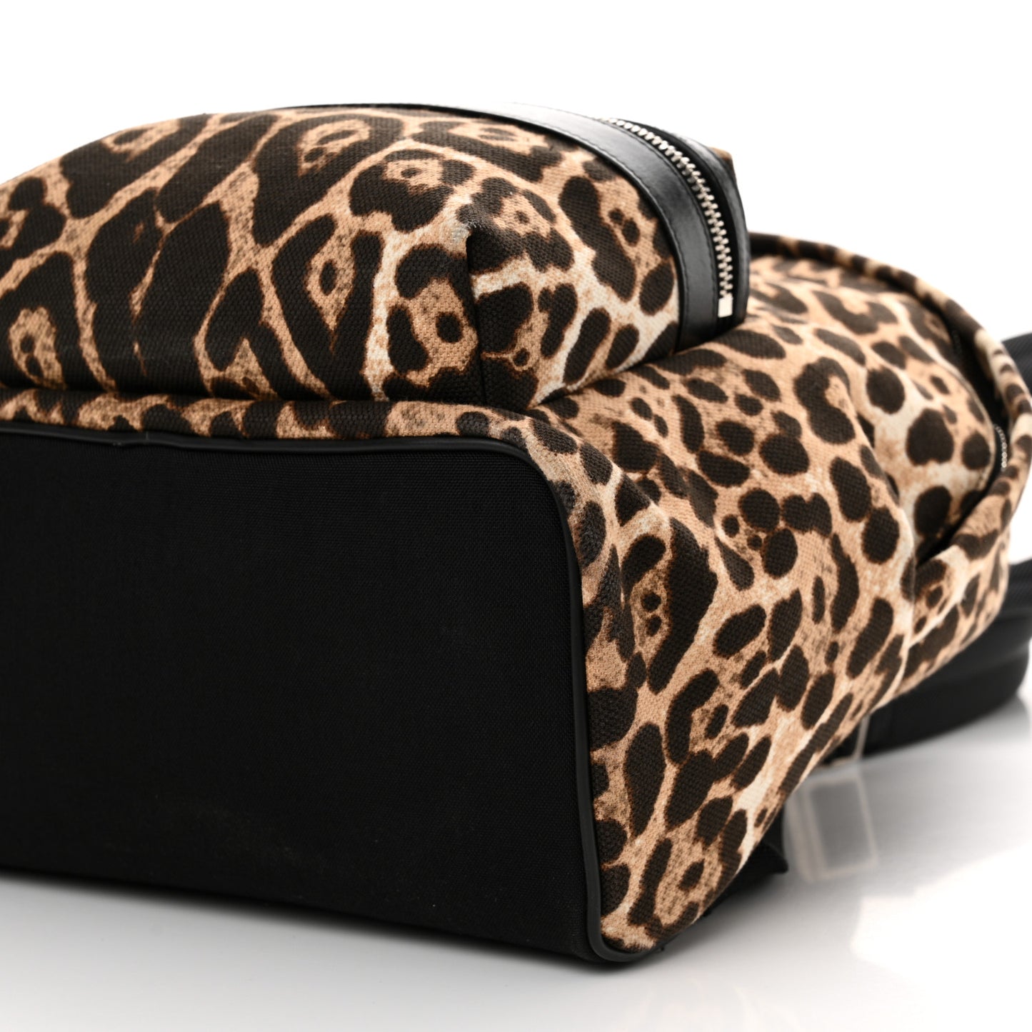 Canvas Leopard Print City Backpack Light Natural