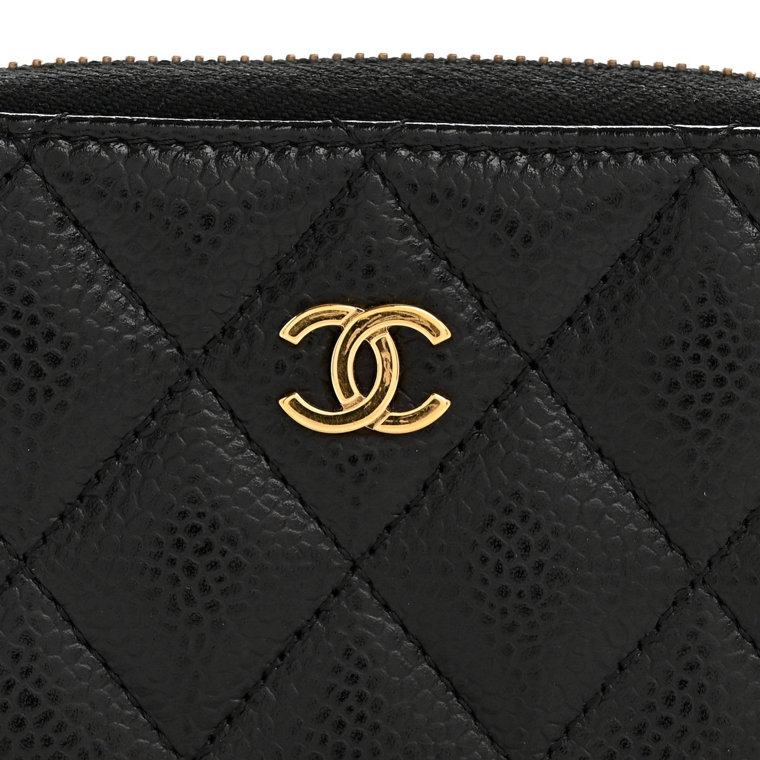 Chanel Caviar Quilted Zip Coin Purse Black 9 of 9