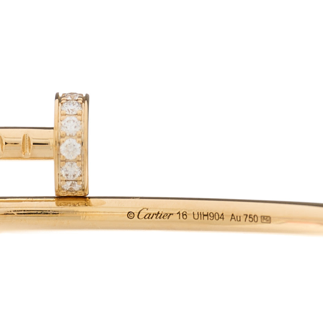 18K Yellow Gold Diamond Small Juste Un Clou Bracelet 16