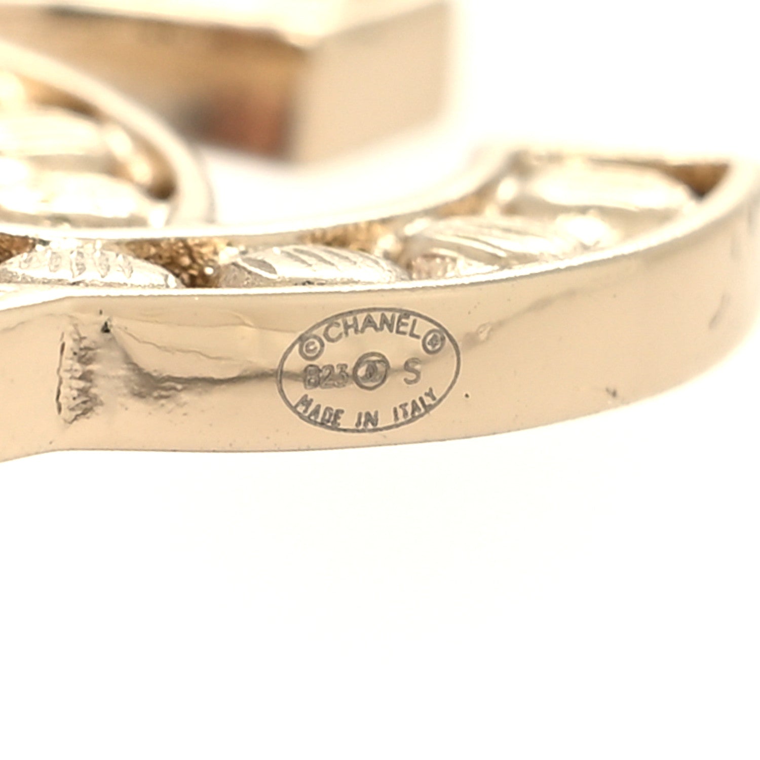 Chanel Large Strass Crystal CC Earrings Black Gold 4 of 4