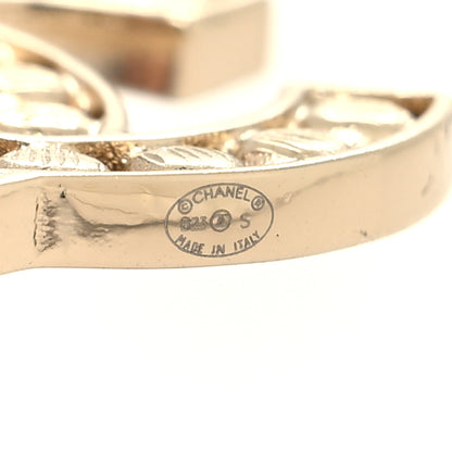 Chanel Large Strass Crystal CC Earrings Black Gold 4 of 4