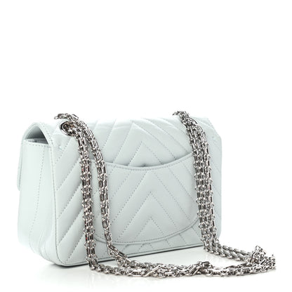 Chanel Aged Calfskin Chevron Quilted 2.55 Reissue Mini Flap Light Blue 2 of 9