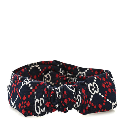 Gucci Cotton GG Ginny Headband S Blue Red 3 of 5