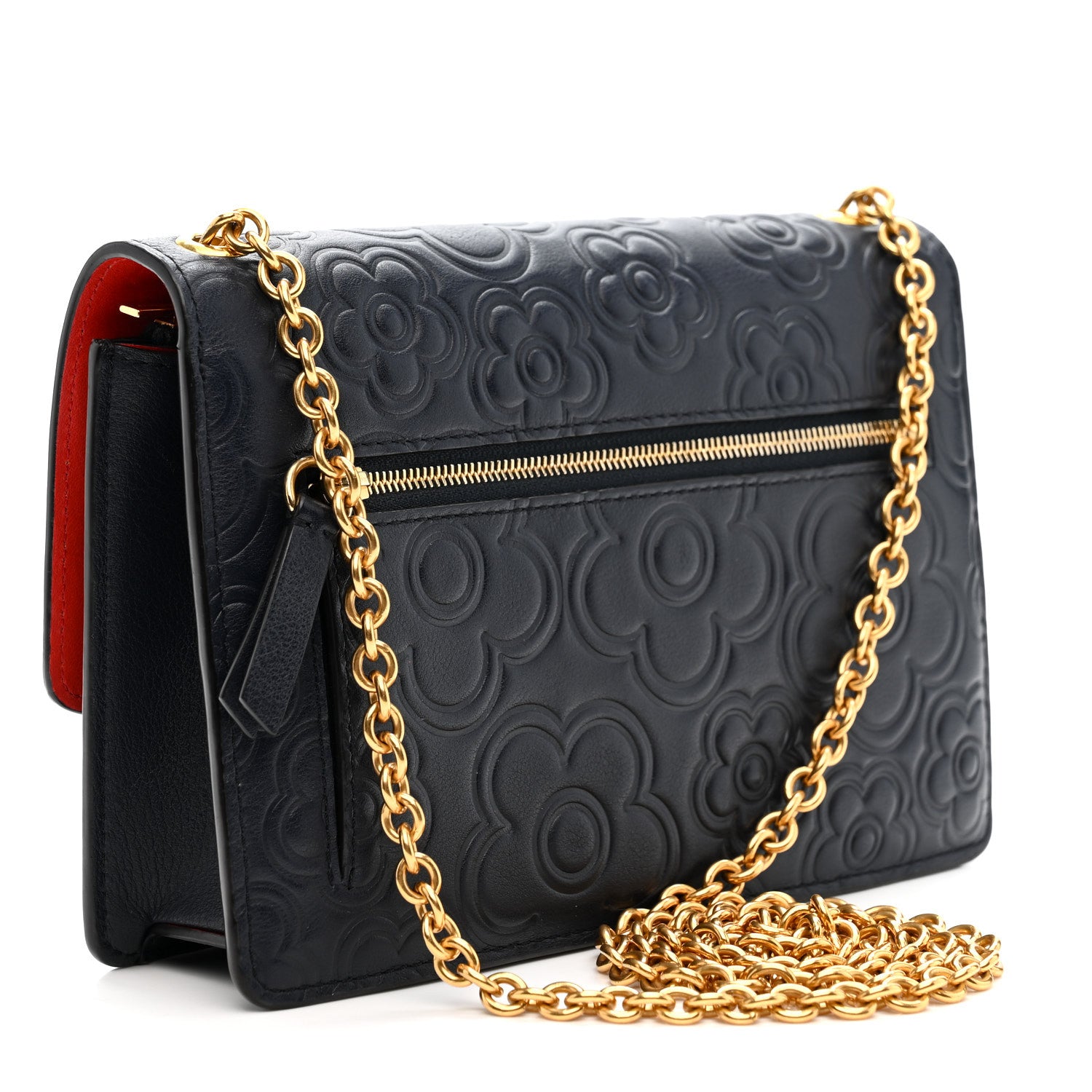 Mulberry Calfskin Embossed Floral Small Darley Navy 2 of 14