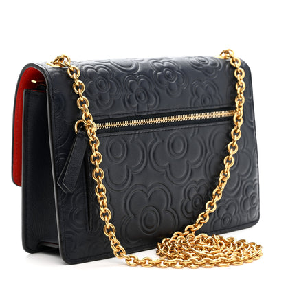 Mulberry Calfskin Embossed Floral Small Darley Navy 2 of 14