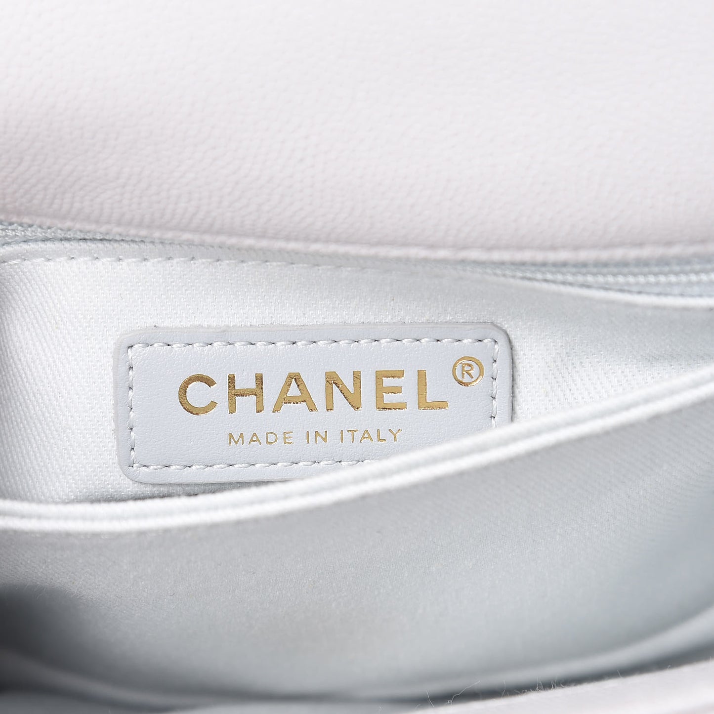 Caviar Quilted Mini Coco Handle Flap Light Grey