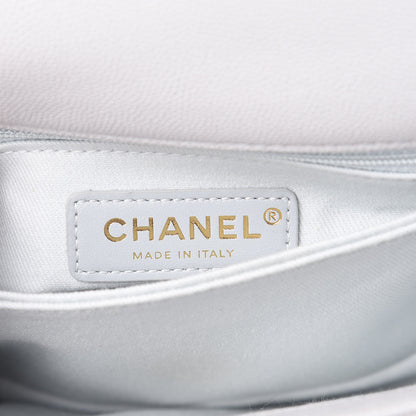 Chanel Caviar Quilted Mini Coco Handle Flap Light Grey 6 of 10