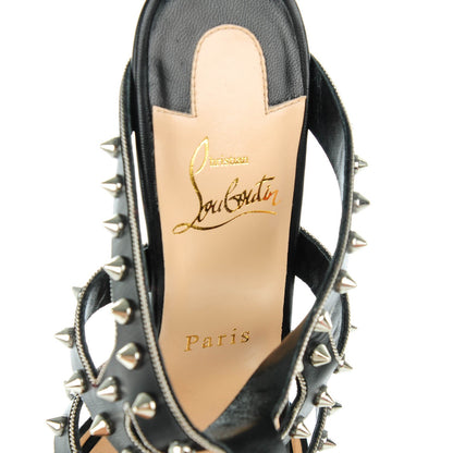 Christian Louboutin Kid Tchicaboum 85 Pumps 37.5 Black Silver 8 of 8