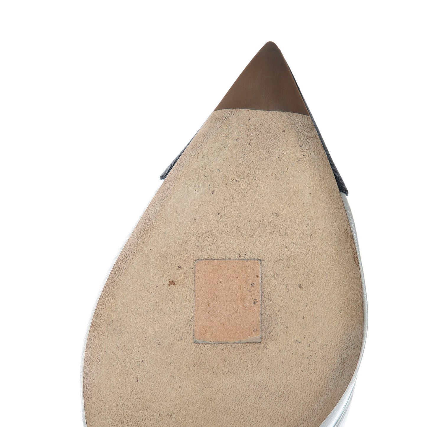 Patent Lambskin Grosgrain Cap Toe Pearl Mule 39 White Black