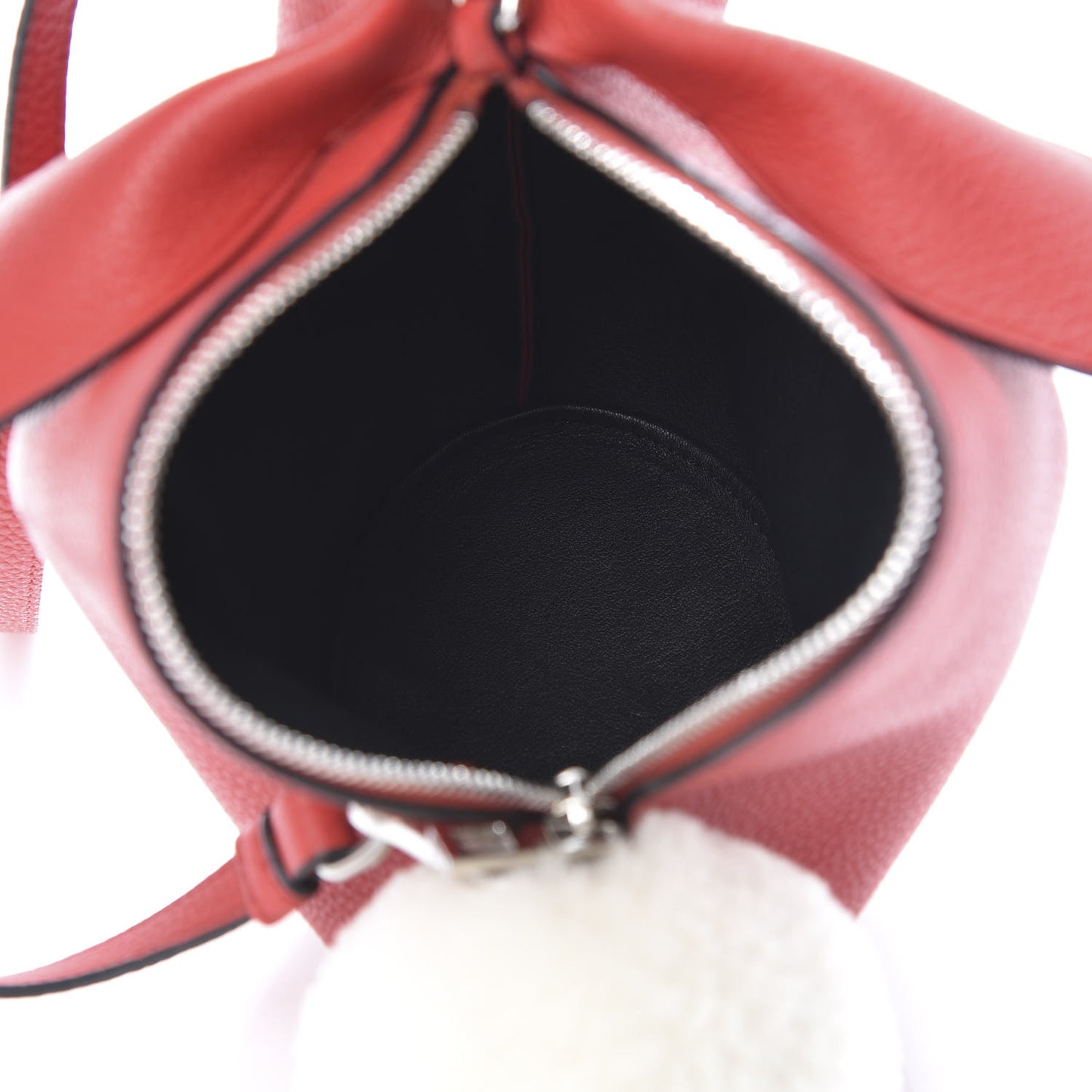 Calfskin Shearling Mini Bunny Crossbody Bag Red