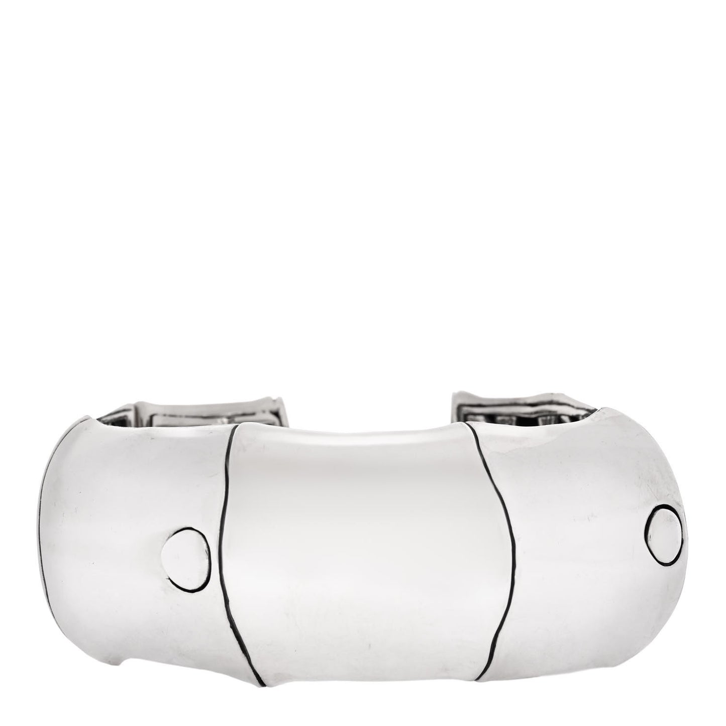 Sterling Silver Wide Bamboo Kick Cuff Bracelet