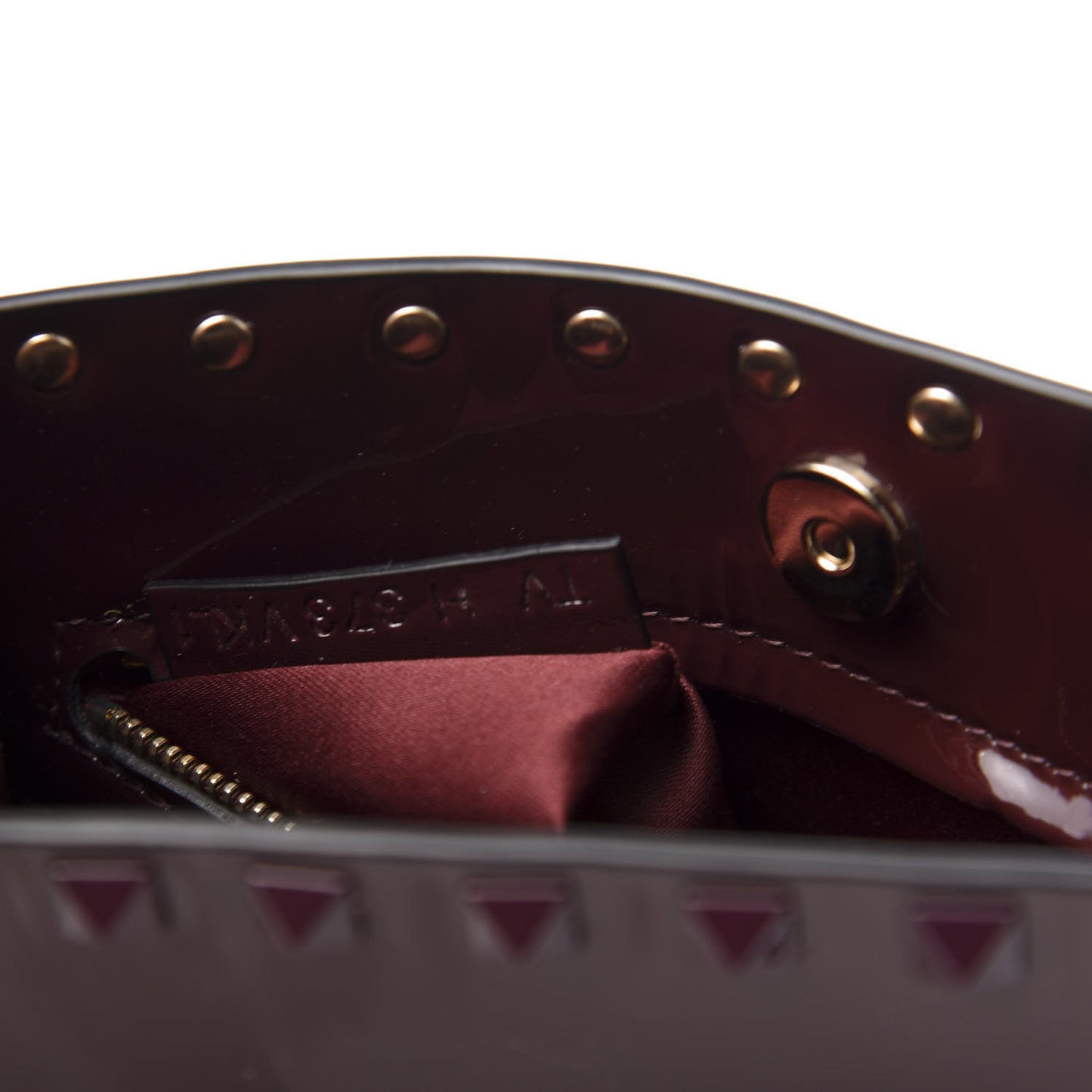 Patent Mini Rockstud Crossbody Bag Rubin