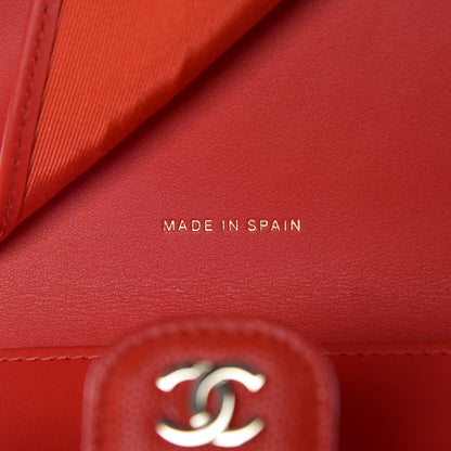 Chanel Caviar Quilted Compact Flap Wallet Red 7 of 11