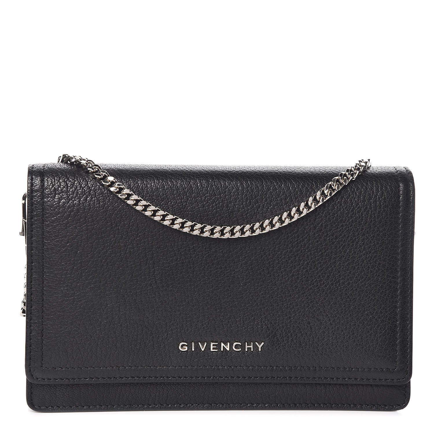 Givenchy Sugar Goatskin Pandora Chain Wallet Black 1 of 9