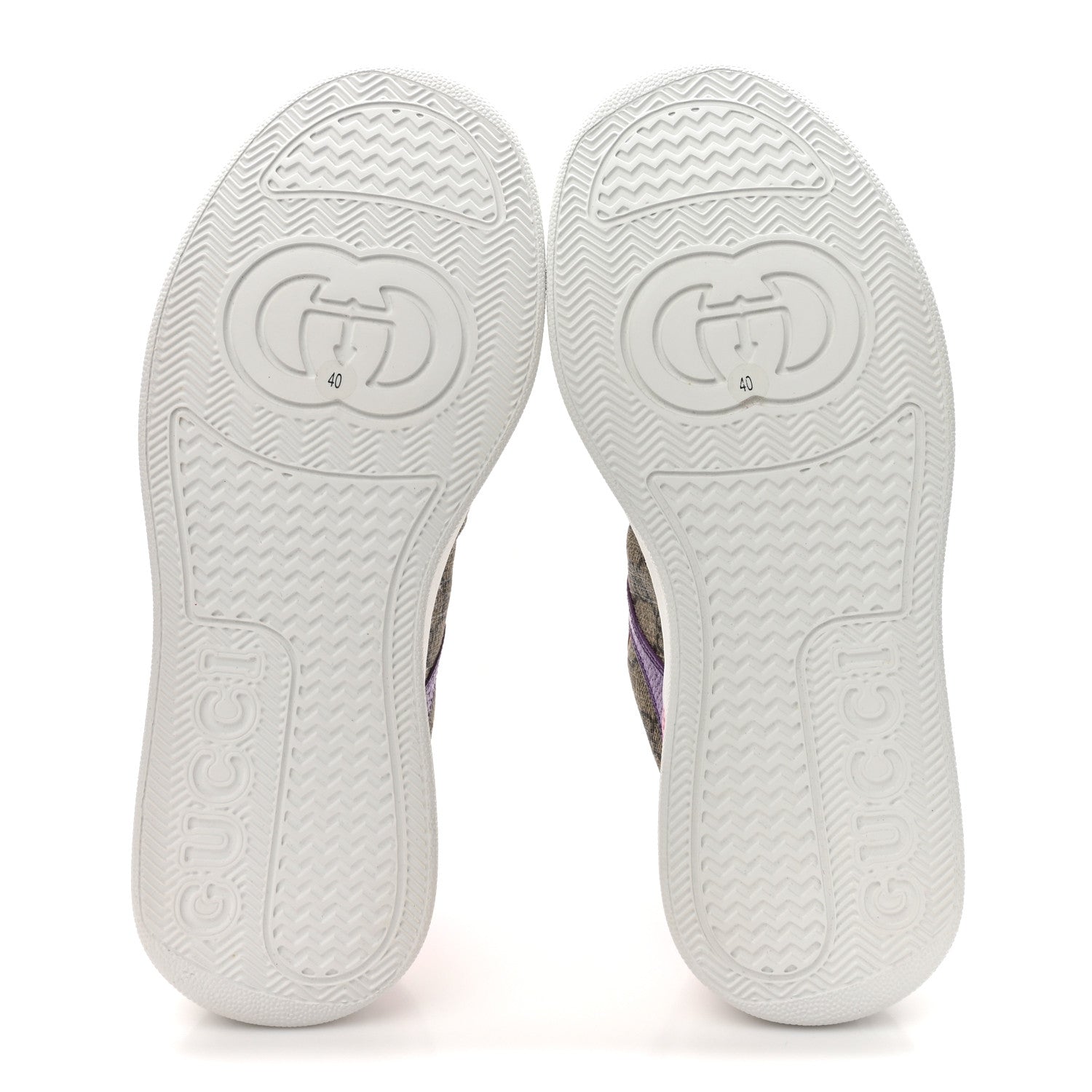 Gucci Calfskin GG Supreme Monogram Perforated Womens Platform 55mm Sneakers 40 Beige Ebony Sugar Pink Crop Shine Purple 6 of 10