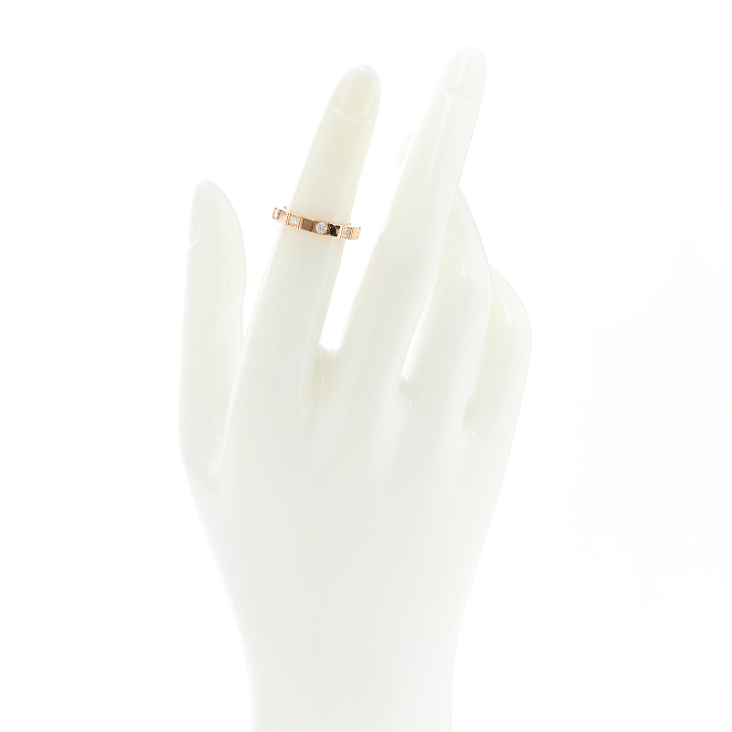 18K Pink Gold Diamond Lanieres Half Eternity Band Ring 47 4