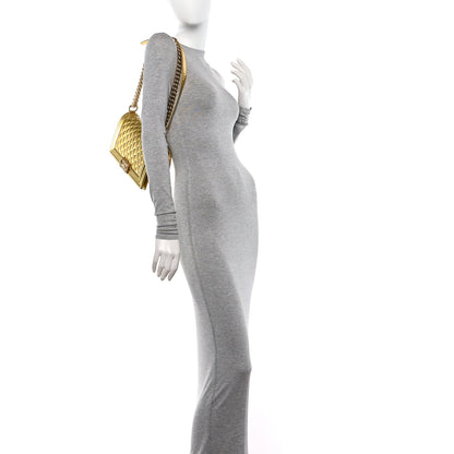 Chanel Metallic Patent Calfskin Quilted Medium Boy Flap Gold 2 of 11