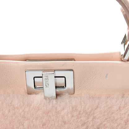 Fendi Shearling Shiny Nappa Mini Peekaboo Iconic Satchel Light Rose 13 of 15