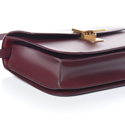 Celine Box Calfskin Medium Classic Box Flap Bag Burgundy 8 of 9
