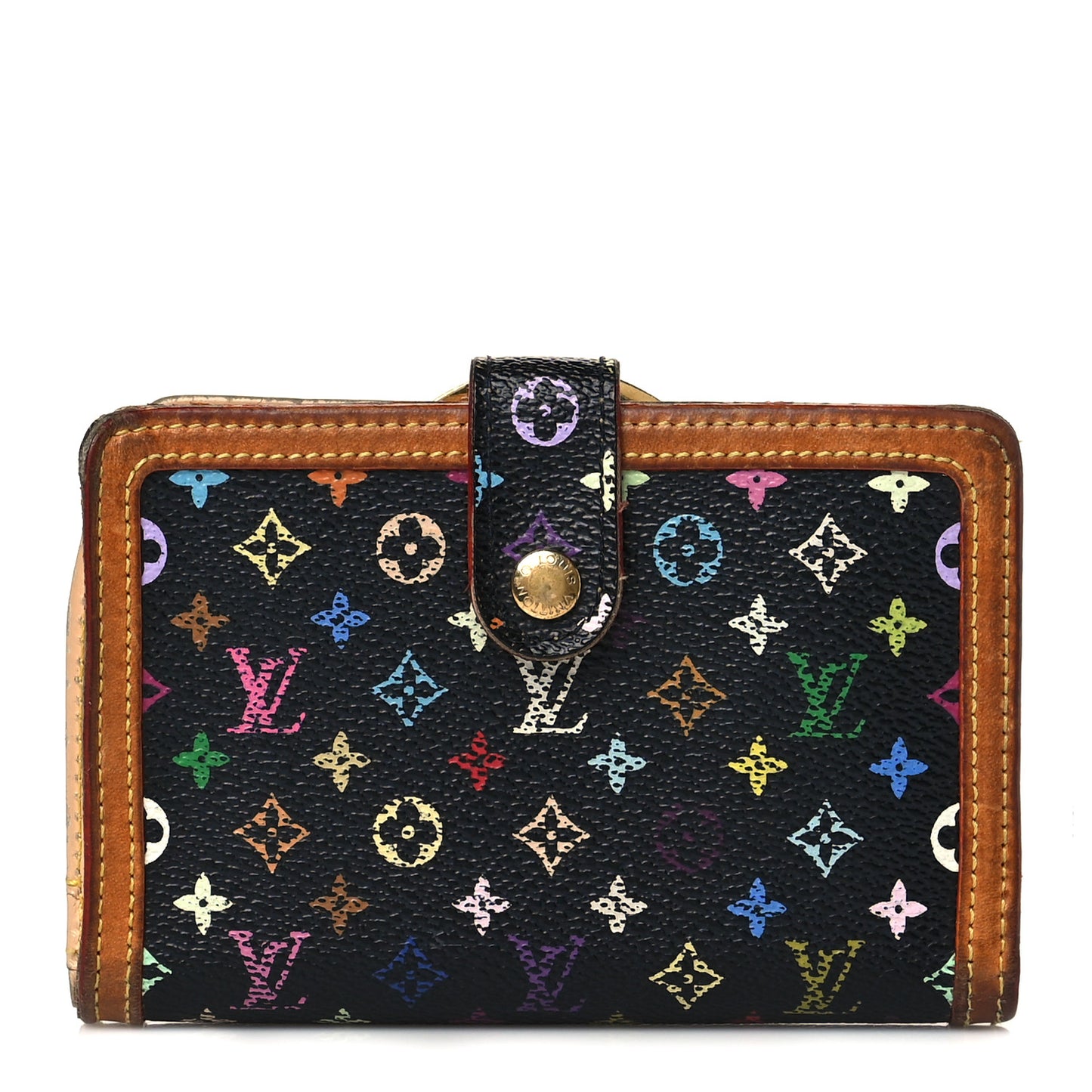 Monogram Multicolor French Purse Wallet Black
