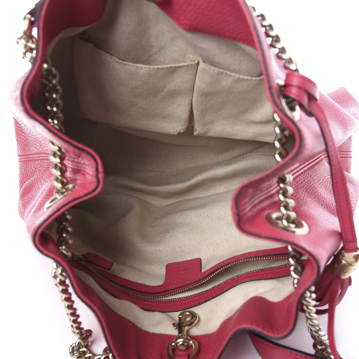 Pebbled Calfskin Medium Soho Chain Shoulder Bag Pink