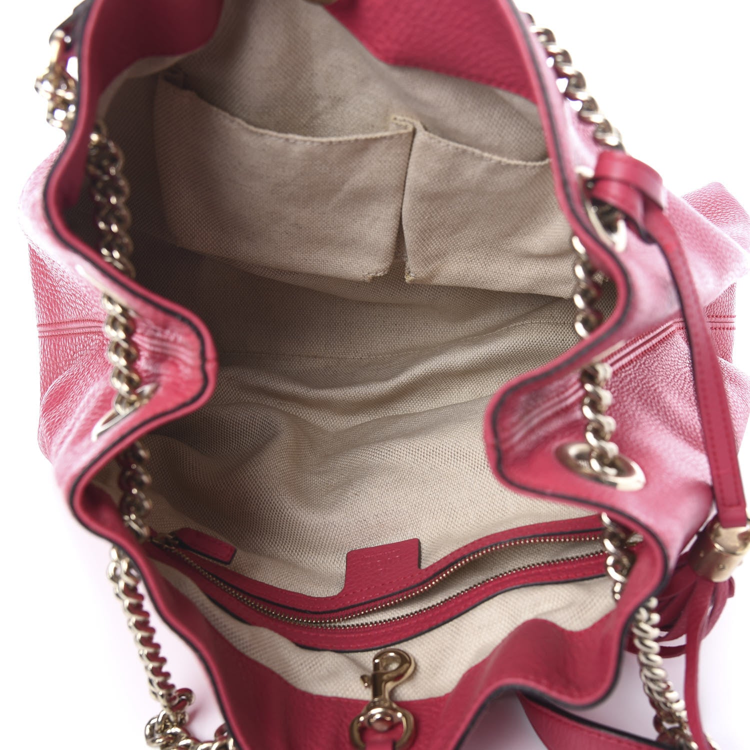 Gucci Pebbled Calfskin Medium Soho Chain Shoulder Bag Pink 5 of 12