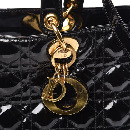 Christian Dior Patent Cannage Large Lady Dior Black 8 of 14
