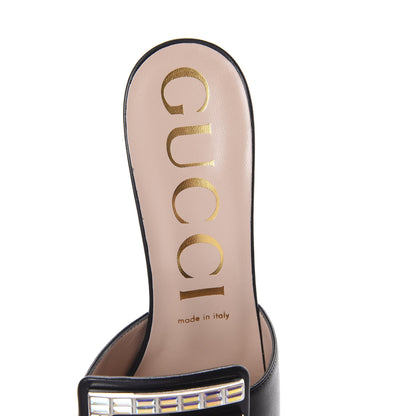 Gucci Malaga Kid Crystal Square G Madelyn Mules 40 Black 5 of 7