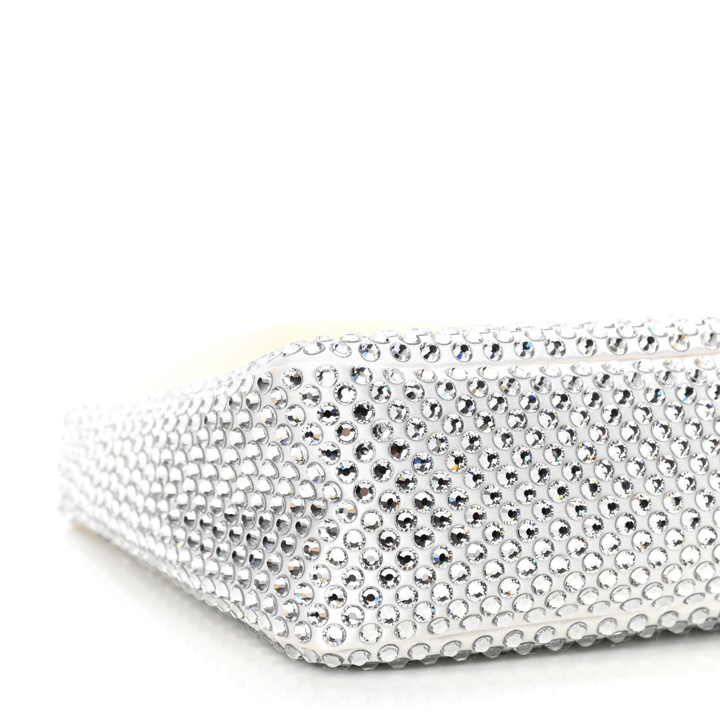 Satin Crystal Mini Re-Edition 2000 Bag White