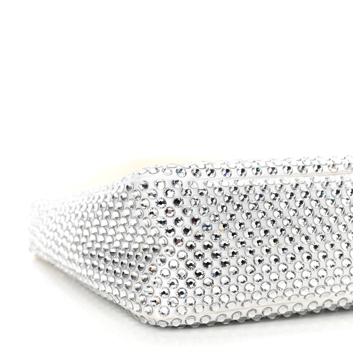 Prada Satin Crystal Mini Re-Edition 2000 Bag White 8 of 9