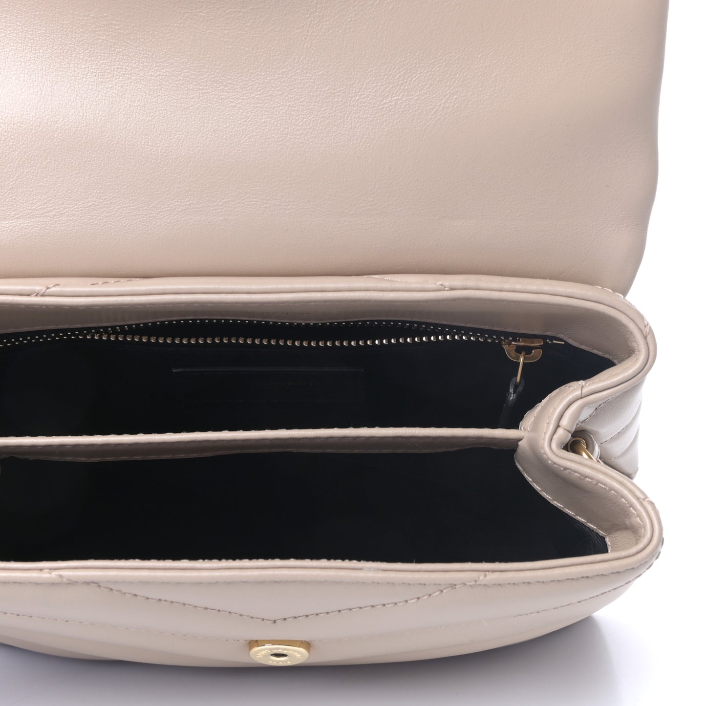 Calfskin Y Quilted Monogram Toy Loulou Crossbody Bag Dark Beige