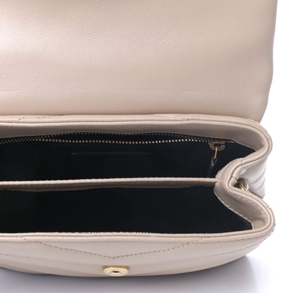 Saint Laurent Calfskin Y Quilted Monogram Toy Loulou Crossbody Bag Dark Beige 5 of 8