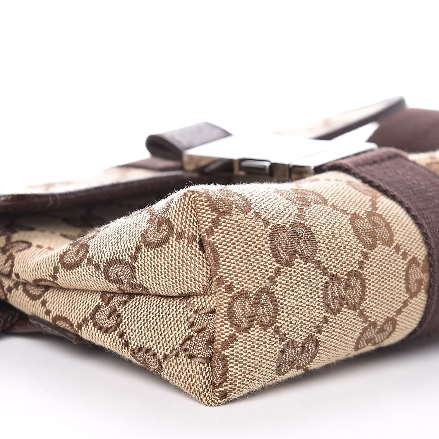 Gucci GG Monogram Buckle Belt Bag Dark Brown 5 of 9