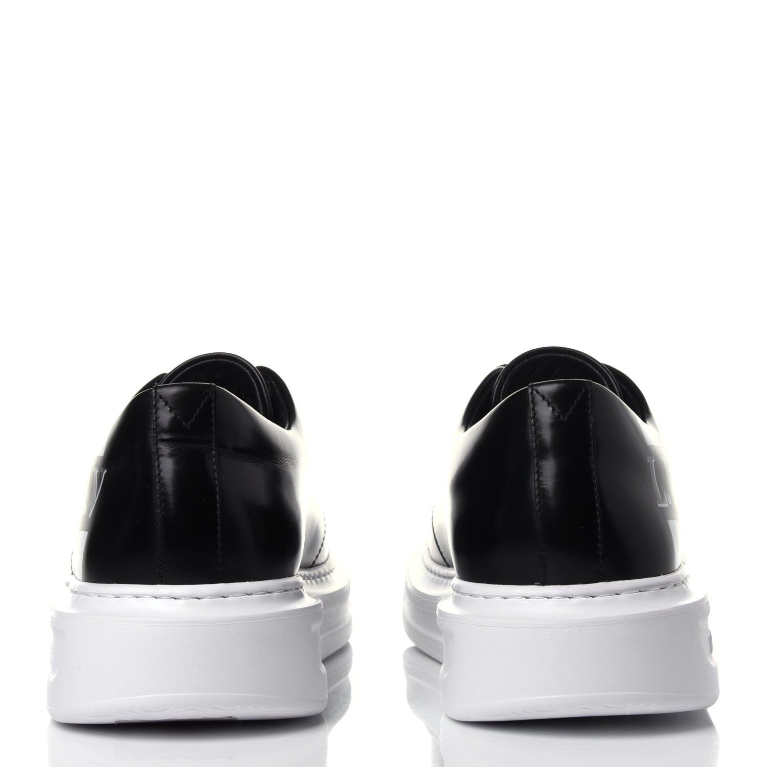 Louis Vuitton Glazed Calfskin Mens Beverly Hills Sneakers 5.5 Black 5 of 11