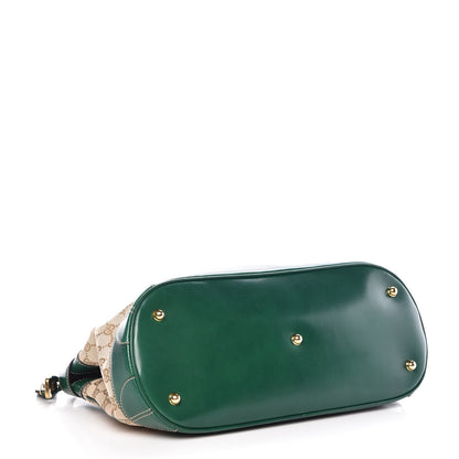 Gucci Monogram Crocodile Web Secret Top Handle Satchel Green 4 of 9