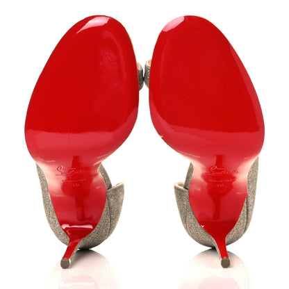 Christian Louboutin Glitter Solaria Specchio Toboggan 100 Sandals 36 Gold 5 of 8
