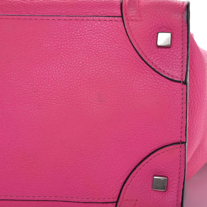 Celine Drummed Calfskin Mini Luggage Fluo Pink 13 of 13