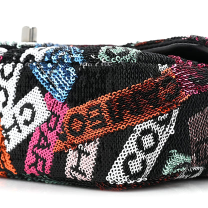 Chanel Sequin Logo Small Flap Ruthenium Multicolor 8 of 10