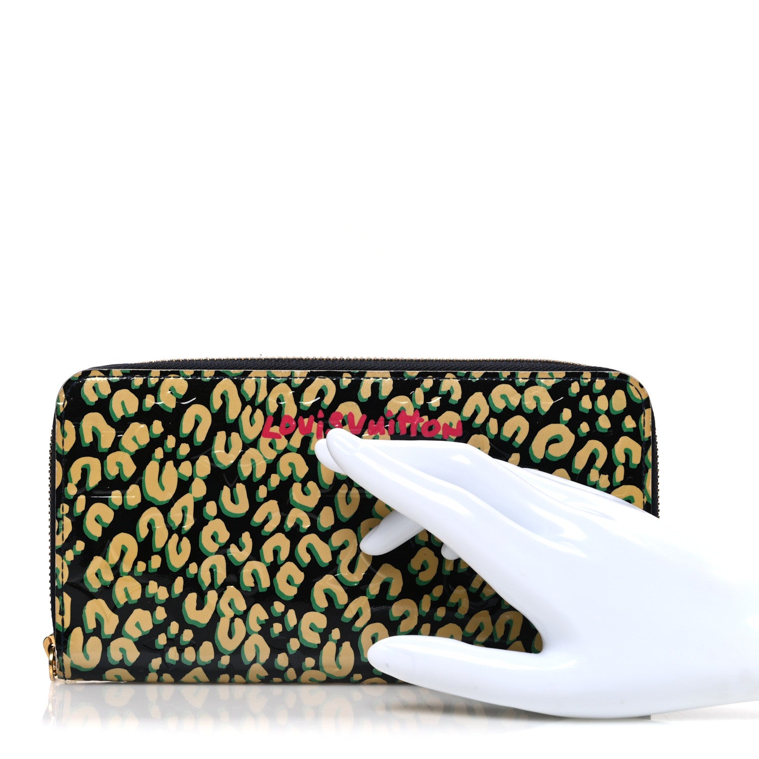 Louis Vuitton Vernis Leopard Zippy Wallet Blue Infini 2 of 7