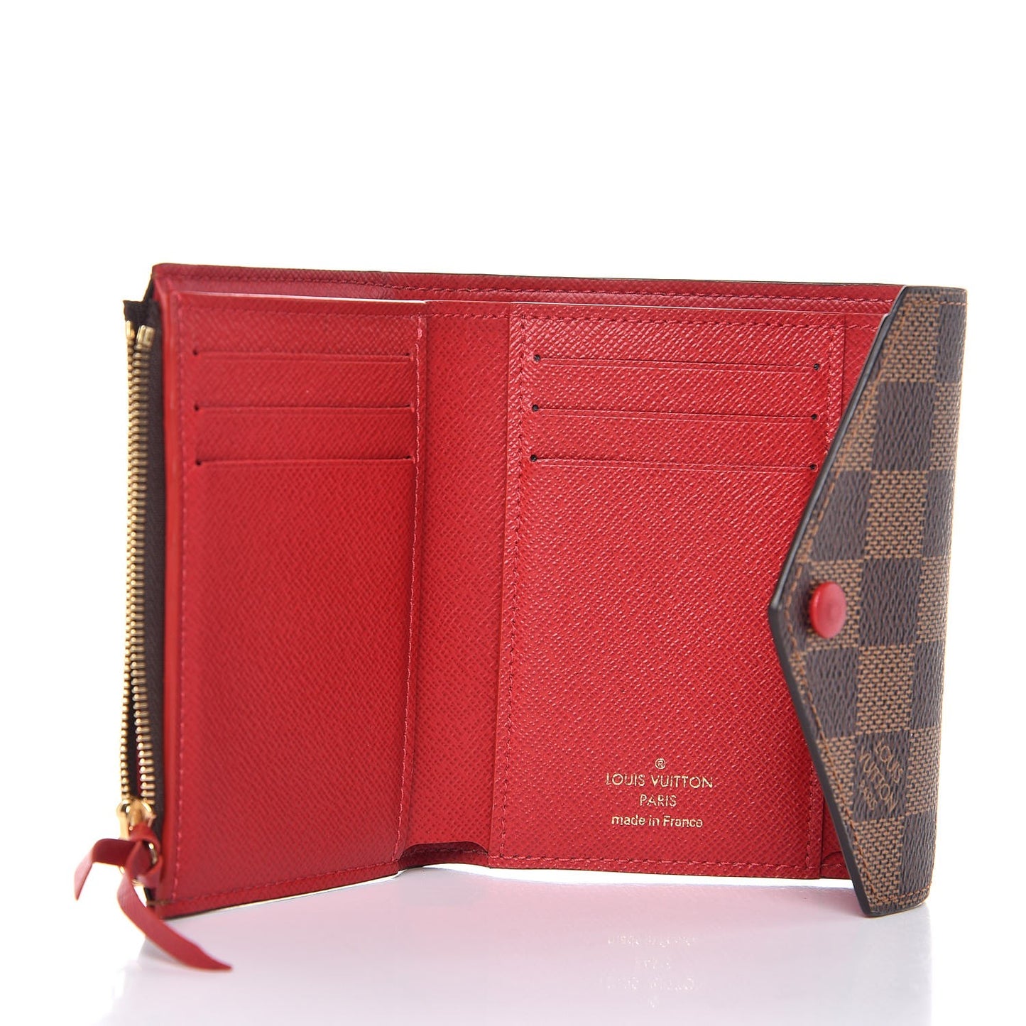 Damier Ebene Victorine Wallet Red