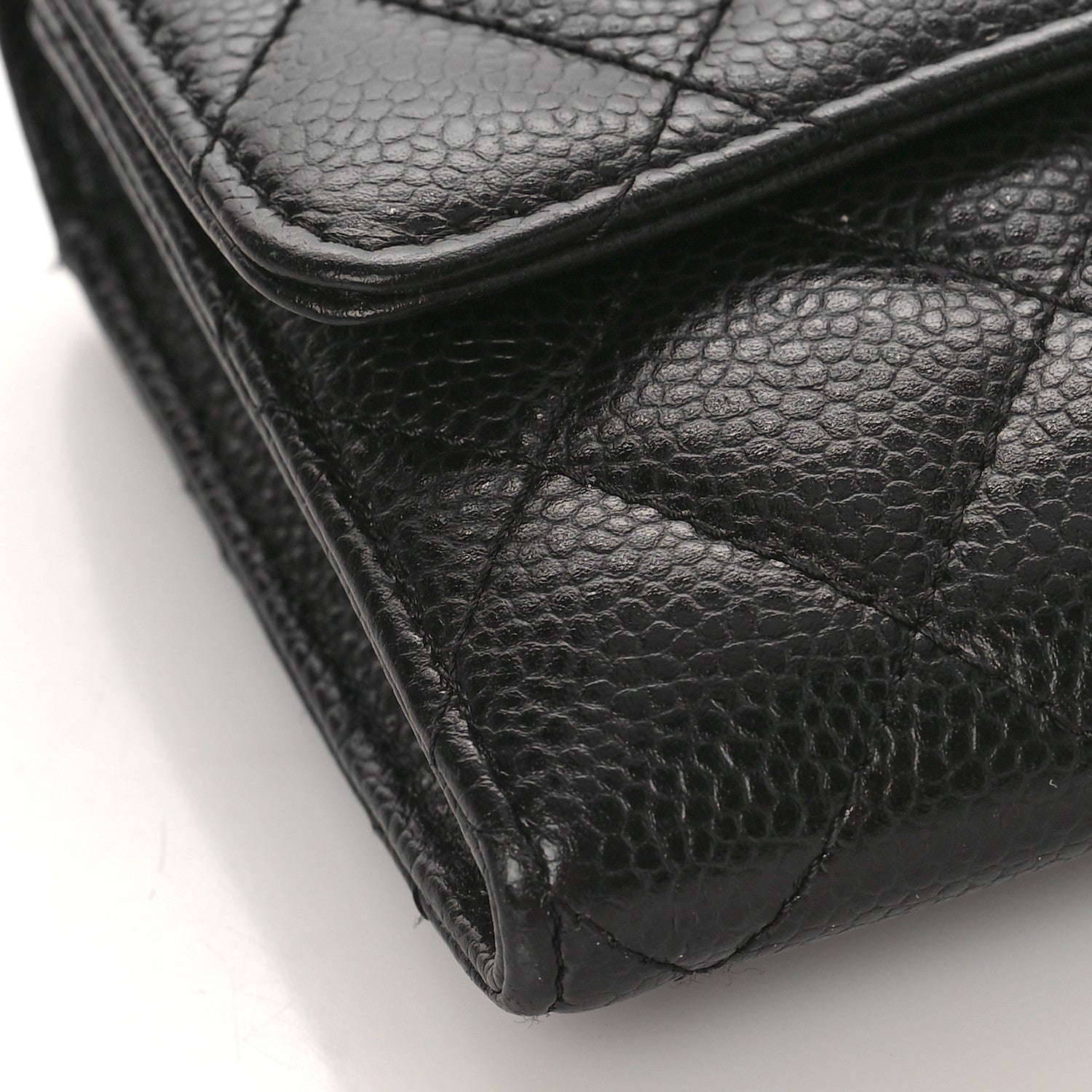Chanel Caviar Quilted Large Gusset Flap Wallet Black 8 of 9